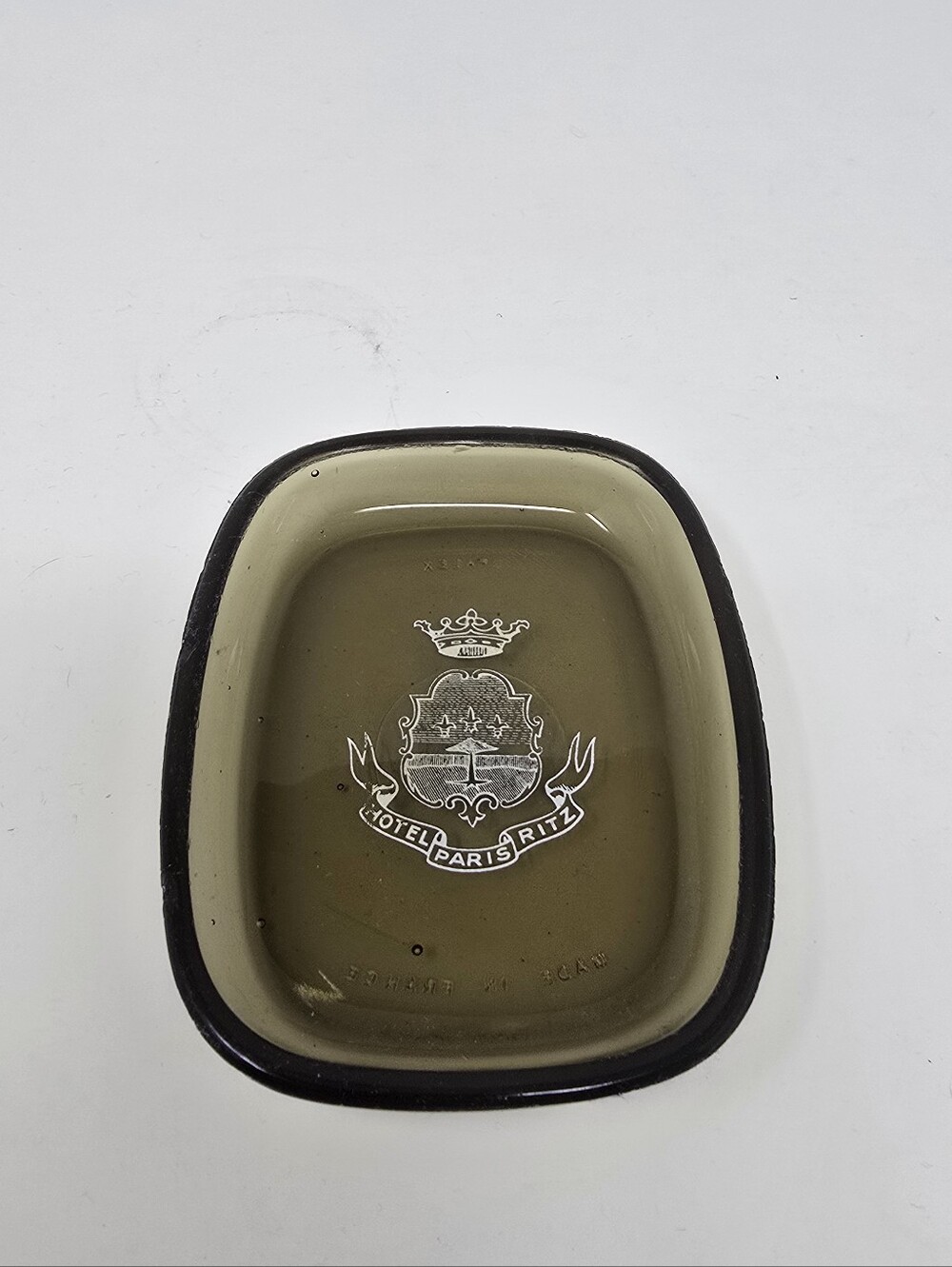Vintage Hotel Ritz Paris Opalex Glass Ashtray Small Trinket Dish -Made in France